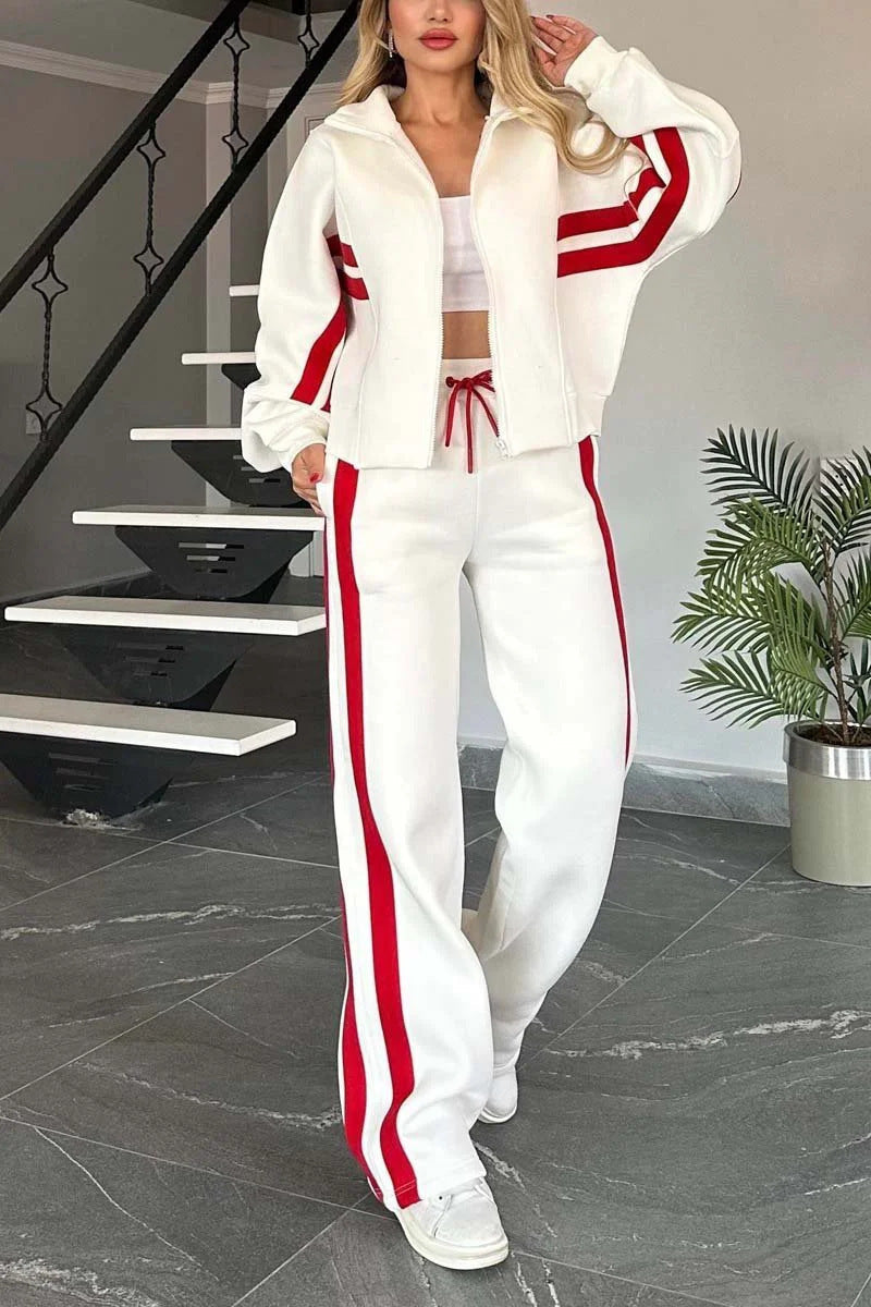 Comfortable athleisure set flatters figure