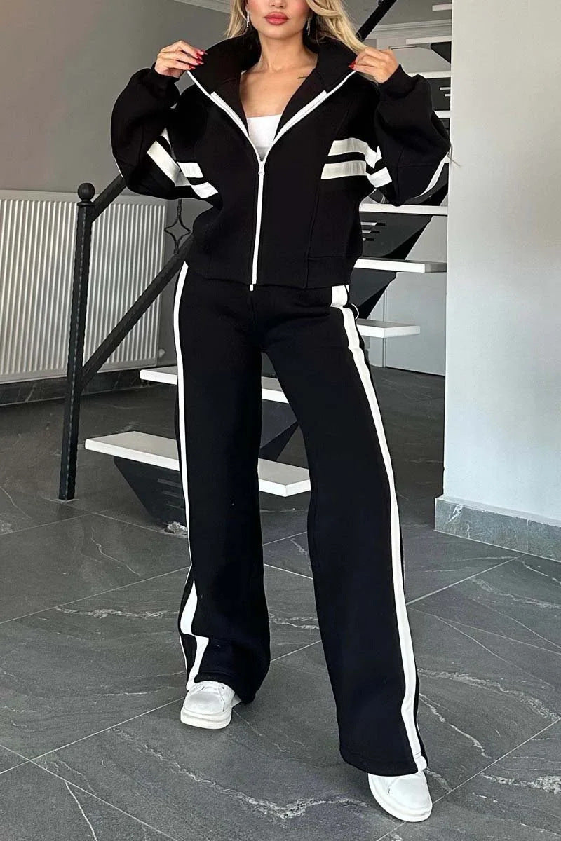 Comfortable athleisure set flatters figure